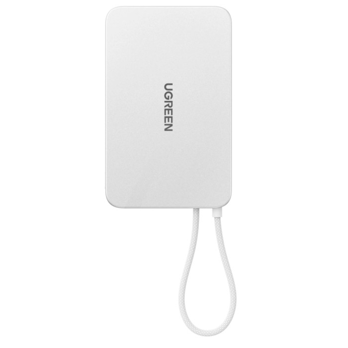 Батарея універсальна Ugreen 10000mAh 30W 1xUSB-C + 15W Magnetic Wireless + cable USB-C white (75983B)