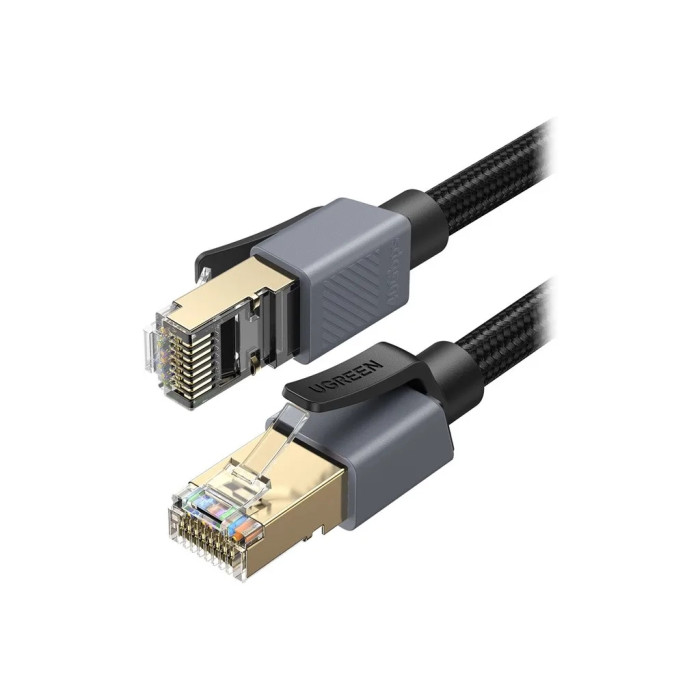 Патч-корд 3m F/FTP cat 8 RJ-45 black 40Gbps 2000MHz Ugreen (85629)