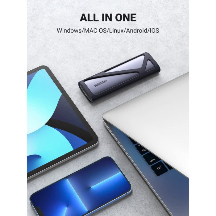 Кишеня зовнішня Ugreen SSD M.2 (NVME) M-KEY UGREEN 3.2 GEN2 CM400 gray (90264)