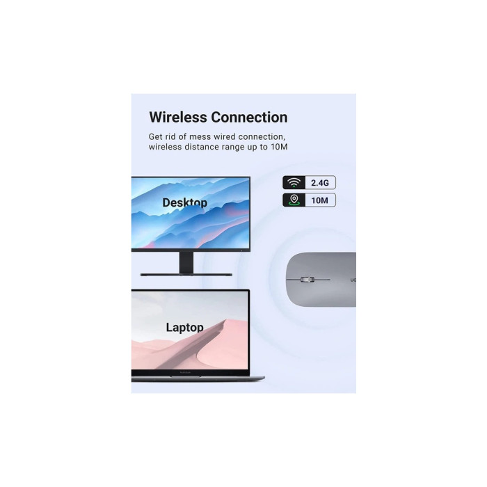 Мишка Ugreen MU001 Portable Wireless Gray (90373)