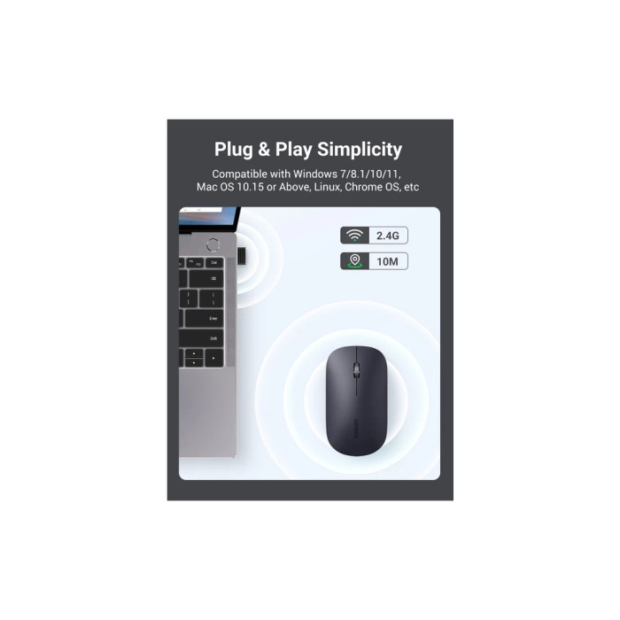 Мишка Ugreen MU001 Portable Wireless Gray (90373)