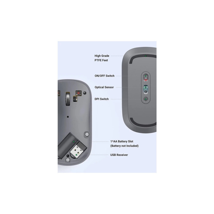 Мишка Ugreen MU001 Portable Wireless Gray (90373)
