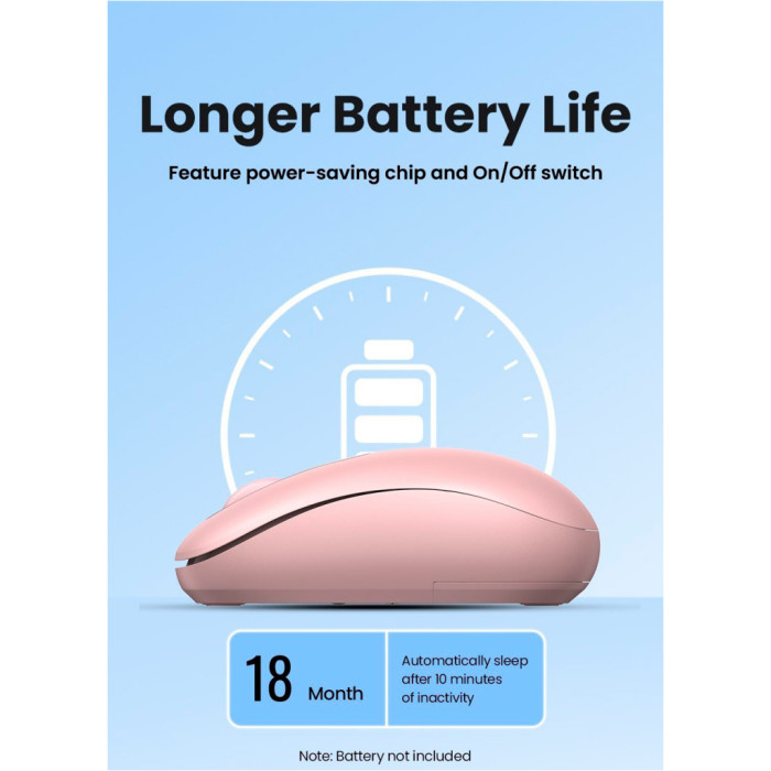 Мишка Ugreen MU105 Wireless Pink (90686)