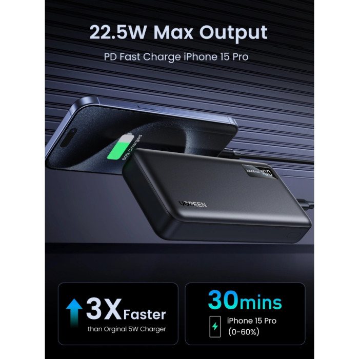 Батарея універсальна Ugreen 20000mAh 20W Two-way Fast Charging (PB312 25683)