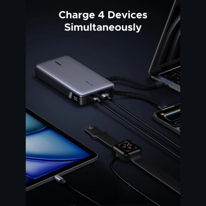 Батарея універсальна Ugreen 25000mAh 165W DualCable (PB552 55995B)