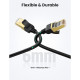 Патч-корд 3м, F/FTP cat 7 RJ-45 black Ugreen (U_11270)