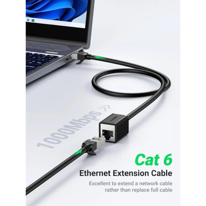 Патч-корд 1м, F/UTP cat 6 RJ-45 extension black Ugreen (U_11279)