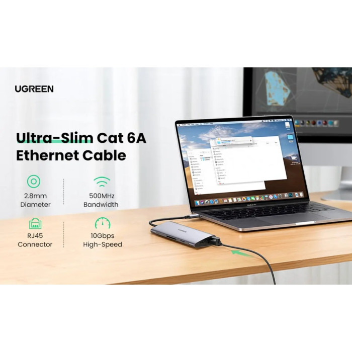 Патч-корд 2м, UTP cat 6 RJ-45 COPPER black Ugreen (U_70334)