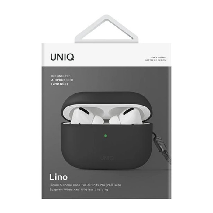 Чохол для навушників Uniq Lino AirPods Pro 2 gen Silicone Ash Grey (8886463683521)