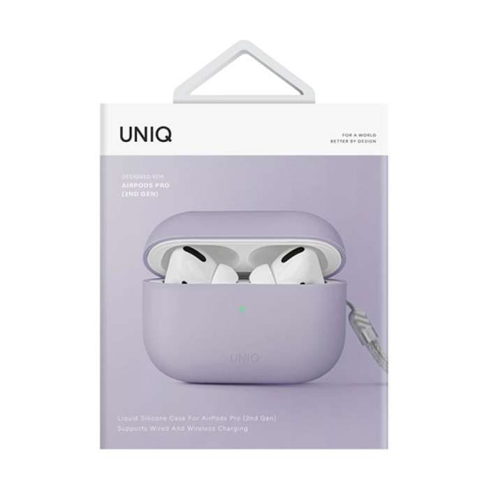 Чохол для навушників Uniq Lino AirPods Pro 2 gen Silicone Lilac lavender (8886463683569)
