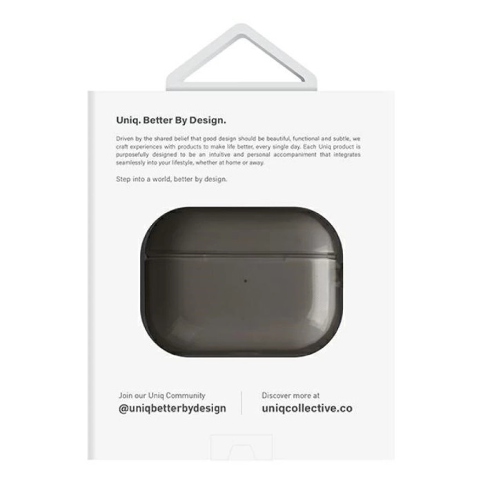 Чохол для навушників Uniq Glase AirPods Pro 2 gen Glossy Smoke (8886463683590)