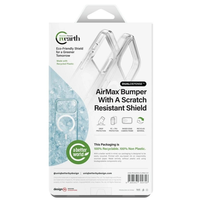 Чохол до мобільного телефона Uniq Clario iPhone Air Magclick Charging Transparent (8886463694756)