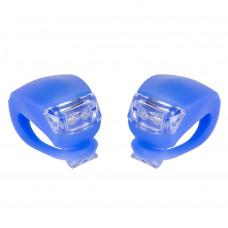 Комплект велофар Velotrade мигалка 2шт BC-RL8001 белый+красный свет LED, синий корпус (L-010)