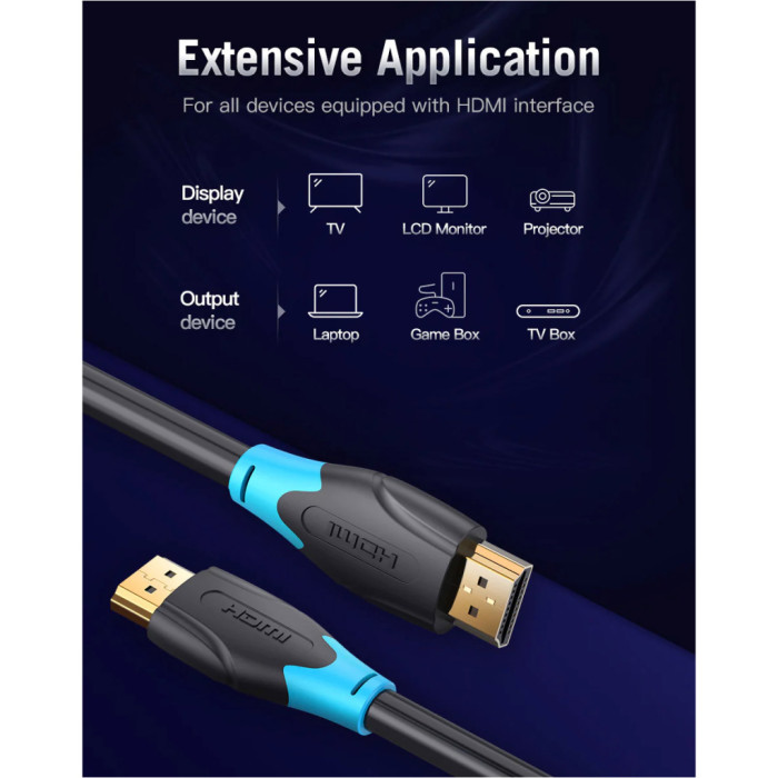 Кабель мультимедійний HDMI M to HDMI M 1.0m V2.0 Vention (AACBF)