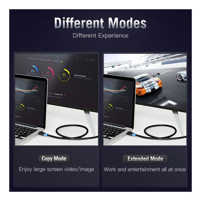 Кабель мультимедійний HDMI M to HDMI M 1.0m V2.0 Vention (AACBF)