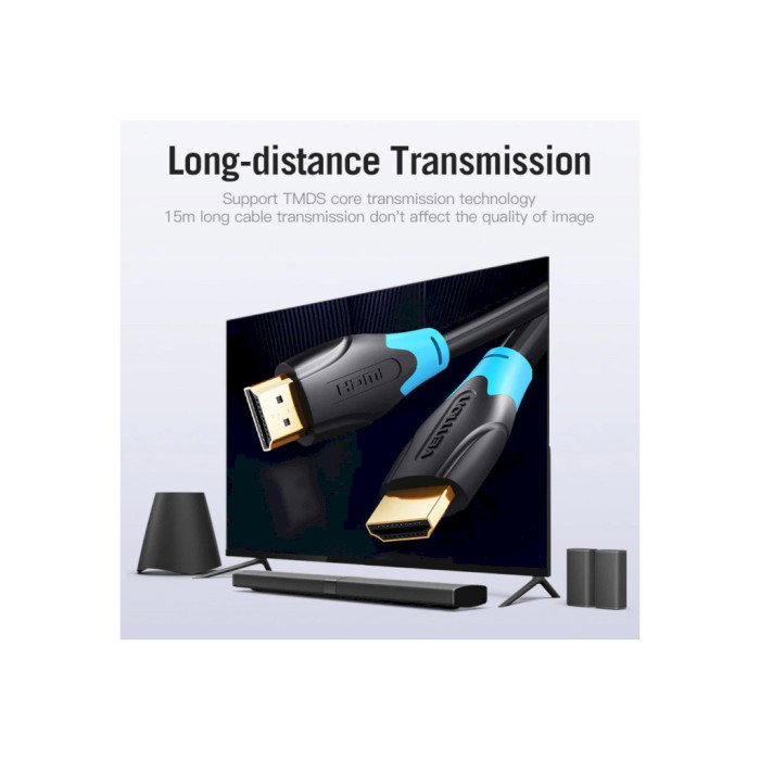 Кабель мультимедійний HDMI M to HDMI M 2.0m V2.0 4K30Hz Vention (AACBH)