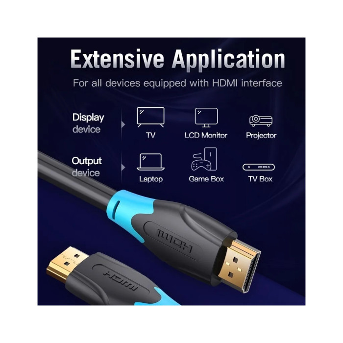 Кабель мультимедійний HDMI M to HDMI M 25.0m 1080p60Hz black Vention (AACBS)
