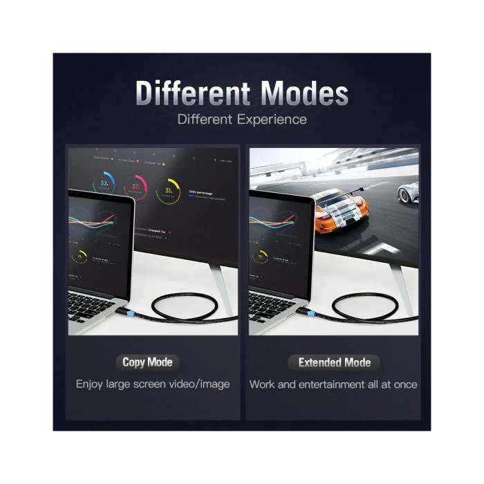 Кабель мультимедійний HDMI M to HDMI M 2.0m 4K60Hz black Vention (AAGBH)