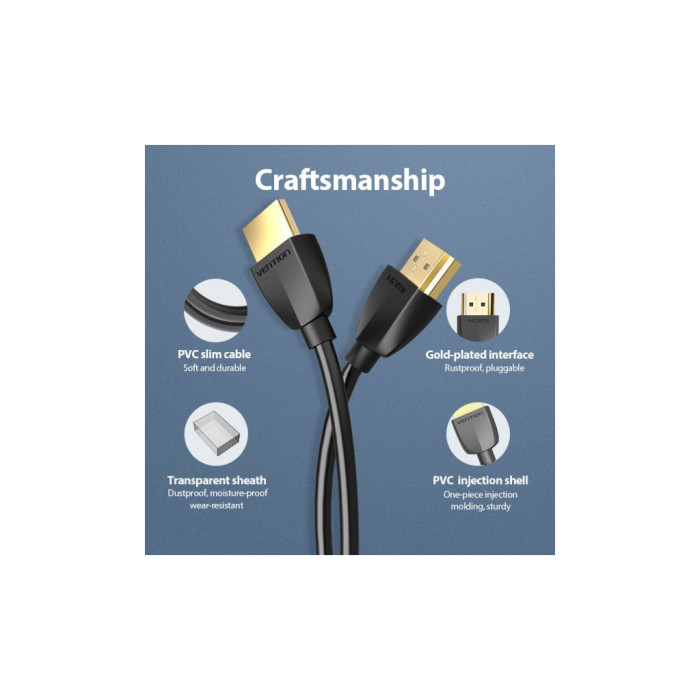 Кабель мультимедійний HDMI M to HDMI M 2.0m V2.0 4K60Hz PVC Vention (AAIBH)