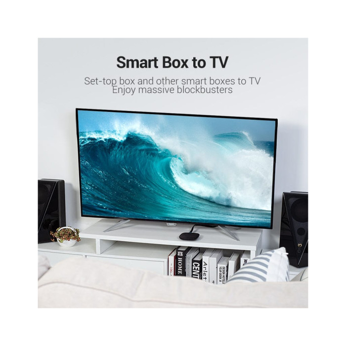 Кабель мультимедійний HDMI M to HDMI M 1.0m 4K60Hz flat black Vention (AAKBF)