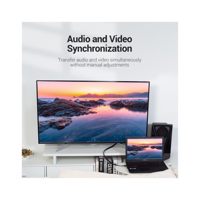 Кабель мультимедійний HDMI M to HDMI M 1.0m 4K60Hz flat black Vention (AAKBF)