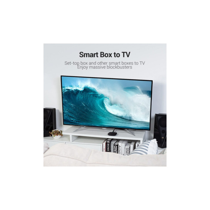 Кабель мультимедійний HDMI M to HDMI M 3.0m V2.0 4K60Hz PVC flat black Vention (AAKBI)