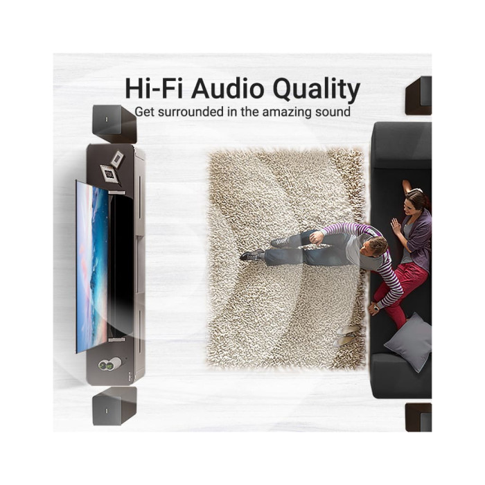 Кабель мультимедійний HDMI M to HDMI M 1.0m 8K60Hz cotton braided black Vention (AAUBF)