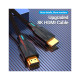 Кабель мультимедійний HDMI M to HDMI M 3.0m 8K60Hz cotton braided black Vention (AAUBI)