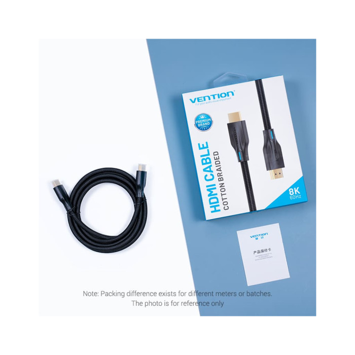 Кабель мультимедійний HDMI M to HDMI M 5.0m 8K60Hz cotton braided black Vention (AAUBJ)