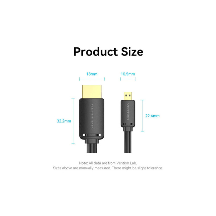 Кабель мультимедійний HDMI M to HDMI micro M 1.5m V2.0 4K 60Hz 18Gbps HDR Dolby Vention (AGIBG)