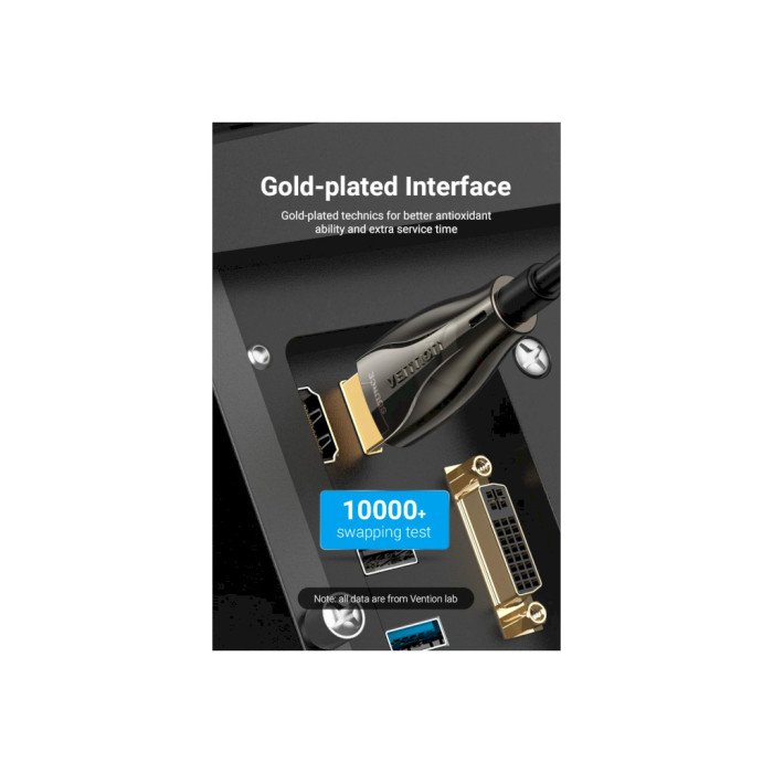 Кабель мультимедійний HDMI M to HDMI M 30.0m V2.0 Optical 4K 60Hz 18Gbps Dolby 7.1 PVC black Vention (ALABT)