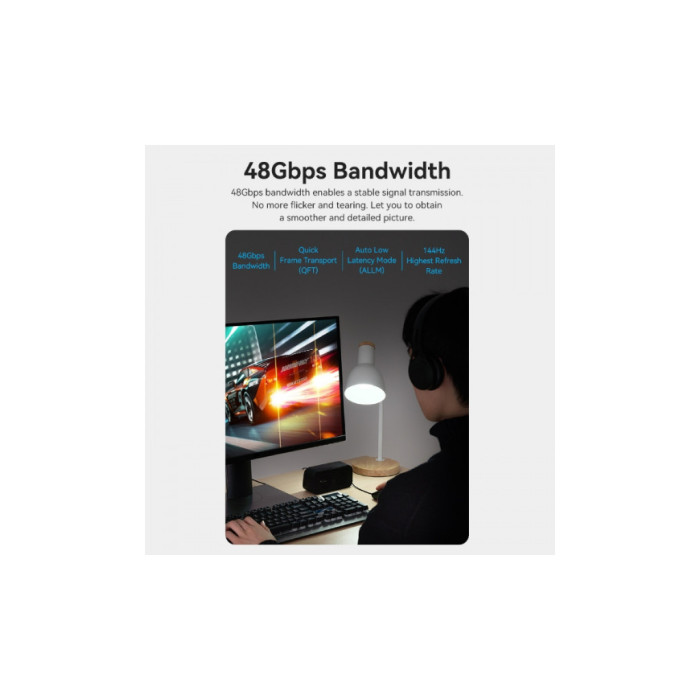 Кабель мультимедійний HDMI M to HDMI M 60.0m V2.1 Optical 8K 60Hz 48Gbps Dolby 7.1 black Vention (ALBBAE)