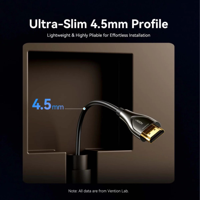 Кабель мультимедійний HDMI M to HDMI M 10.0m 4K60Hz fiber optic zinc alloy black Vention (ALSBL)