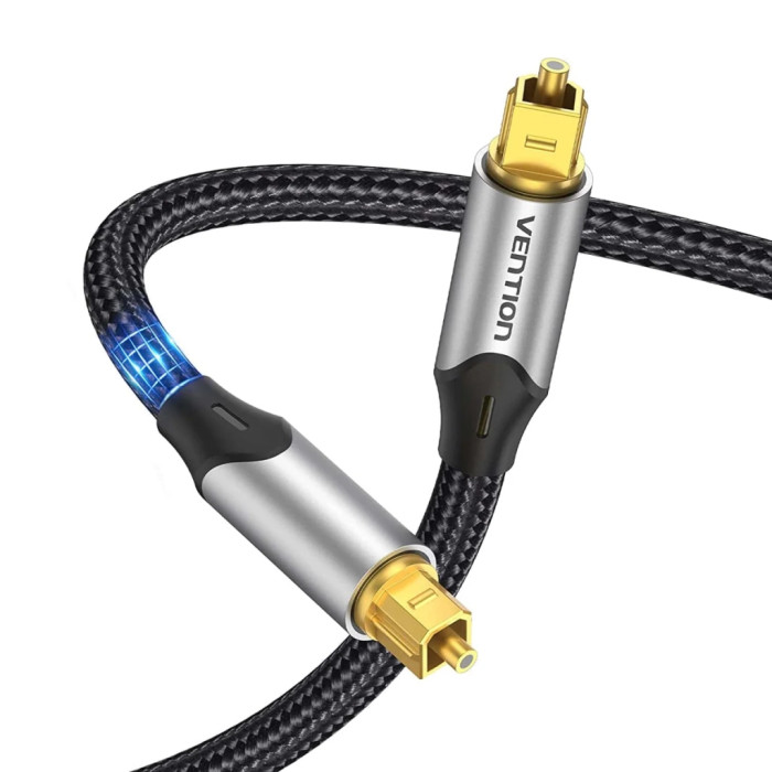 Кабель мультимедійний Optical Toslink 1.0m gray Vention (BAVHF)