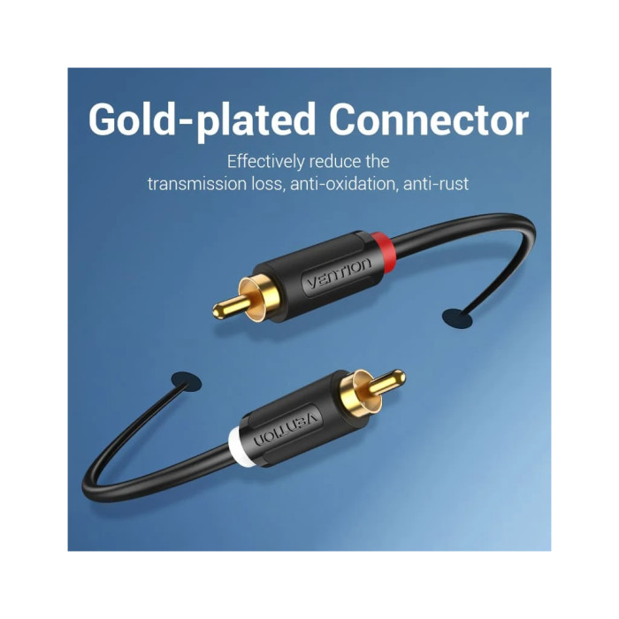 Кабель мультимедійний 2xRCA M to 2xRCA M 1.5m black Vention (BCMBG)