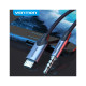 Кабель мультимедійний Micro 5P M to 3.5mm M 1.0m (4pin) black Vention (BDGBF)