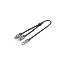 Кабель мультимедійний USB-C M to 2xRCA F 0.5m black Vention (BGVHD)