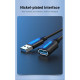 Дата кабель USB 2.0 AM/AF 1.5m black Vention (CBIBG)