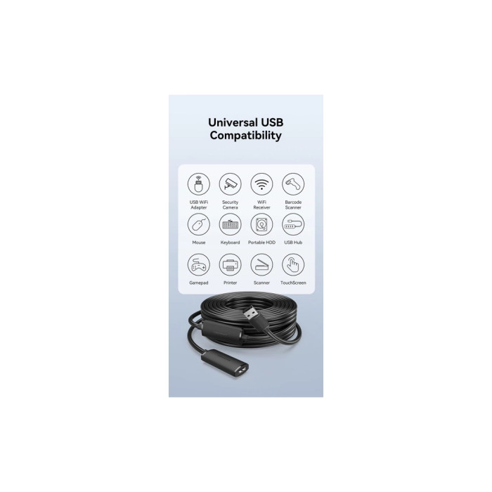 Дата кабель USB 2.0 AM/AF 30.0m Active black Vention (CBKBT)
