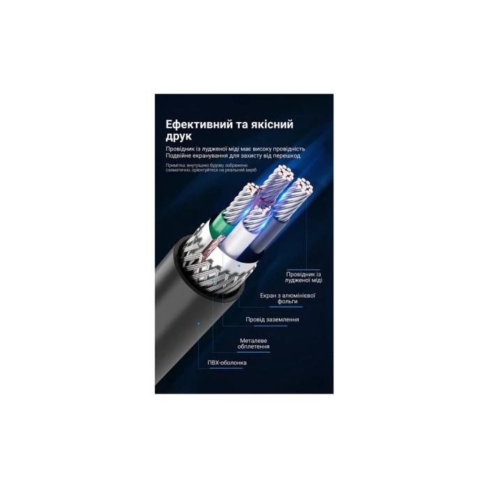Кабель для принтера USB 2.0 AM/BM 10.0m ferrite black Vention (COQBL)