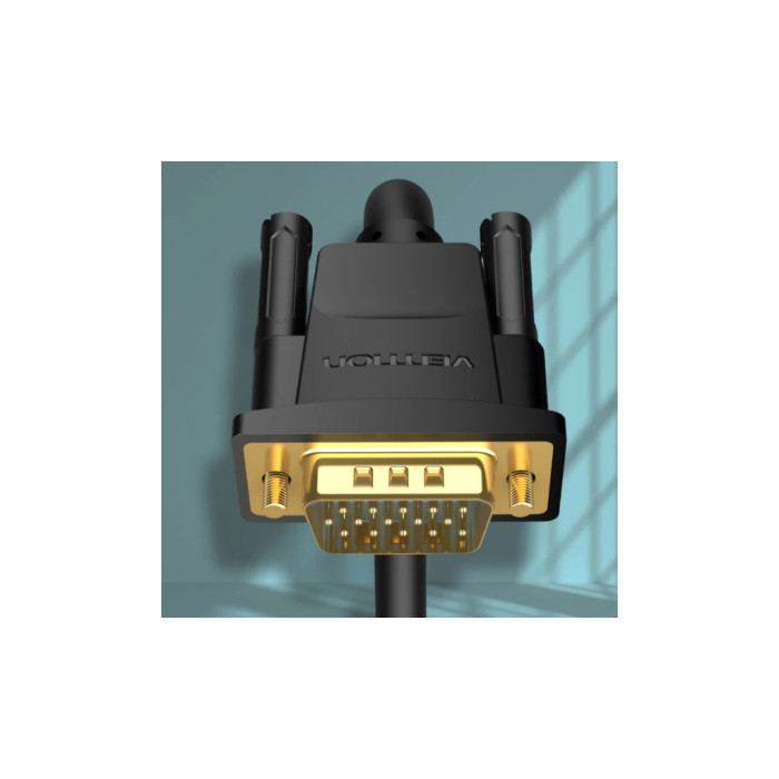 Кабель мультимедійний VGA M to VGA M 1.0m ferrite black Vention (DAEBF)