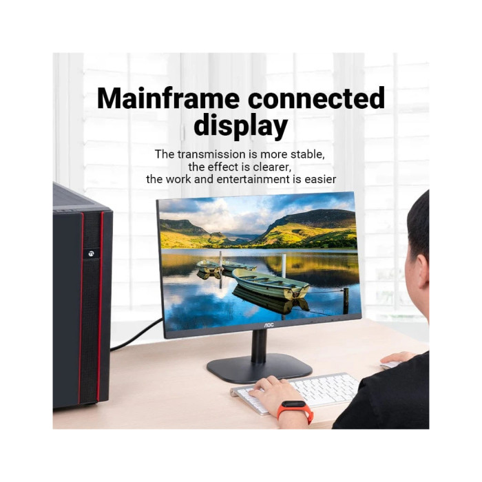 Кабель мультимедійний VGA M to VGA M 10.0m black Vention (DAEBL)