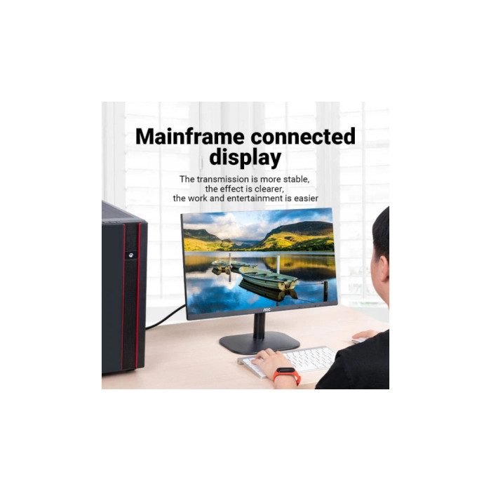 Кабель мультимедійний VGA M to VGA M 25.0m ferrite black Vention (DAEBS)