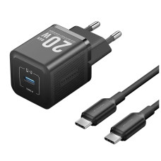 Зарядний пристрій Vention USB-C PD20W GaN black (FEPB0-EU)
