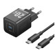Зарядний пристрій Vention USB-C PD20W GaN black (FEPB0-EU)