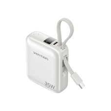 Батарея універсальна Vention 10000mAh 35W PD, QC, built-in USB-C Cable, LED Display, Beige (FHEN0)