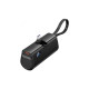 Батарея універсальна Vention 4800mAh 22,5W PD, USB-C In/Out, LED display, with built-in USB-C cable Black (FHQB0)