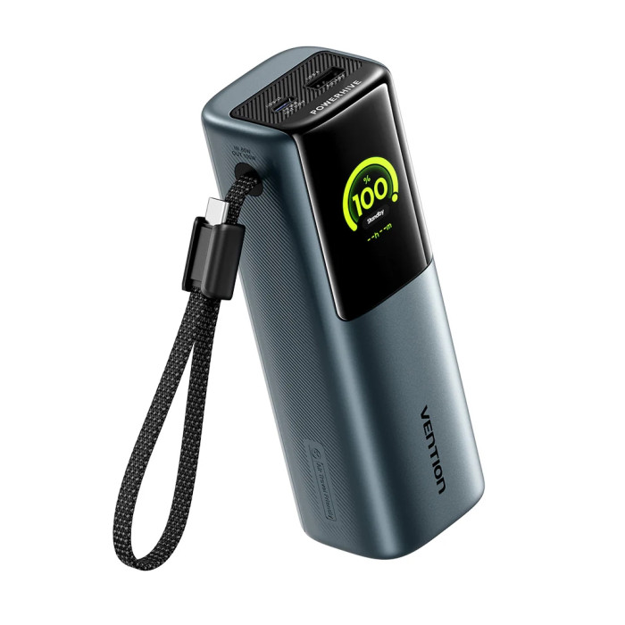 Батарея універсальна Vention 20000 mAh 165W Gray TFT Display Type (FKFH0)