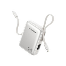 Батарея універсальна Vention 10000mAh 45W PD, QC/3.0, with Built-in USB-C and Lightning Cables, Beige (FKMN0)