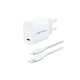 Зарядний пристрій Vention 1xUSB-C PD30W + cable USB-C to USB-C white (G18W0-EU)
